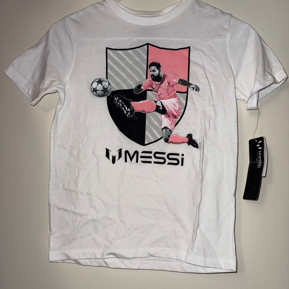 Messi Kids White Graphic T-Shirt